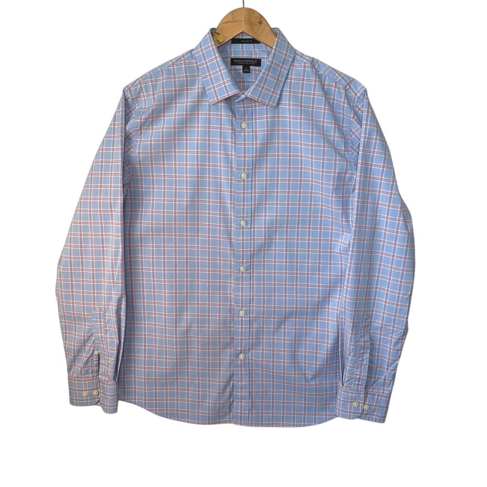 Banana Republic Mens Long Sleeve Slim Flex Fit Tech Stretch Cotton Size Large